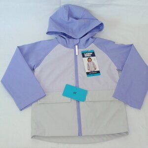 NWT Lands End Kids Rainslicker Rain Jacket Purple Water Resistant Lined Sz 4